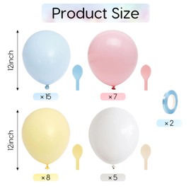Pink Pastel Balloons 12 Inch, 35 PCS Birthday Balloons, Blue Baloons Birthday Decorations for Men Women, Latex Baloons for Birthday Wedding Bridal Baby Shower Party Decorations