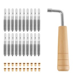 Laroal 20pcs Tuning Pins And 20pcs Rivets With L-Shaped Tuning Wrench For Harp Small Harp Music String Instrument Harp Instrument Accessories Harp Set