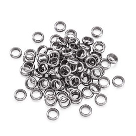 Kissitty - abalorio espaciadoras de acero inoxidable, Stainless Steel Ring-4mm Hole, 6x2mm, 1