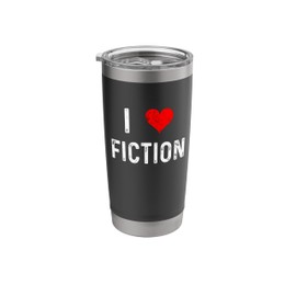 I Love Fiction - Heart Book Writing Writer Read Reading Club Stainless Steel Insulated Tumbler