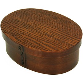 Osaka Choseido Magewappa Bento Box, Oval 1-Tier, Divided, Lunch Band, Bonus Included, Large, 20.3 fl oz (600 cc), Brown Band Included