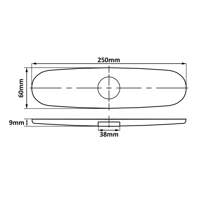 Chromed Long Ellipse Deck Hole Cover Plate Bathroom Kitchen Sink