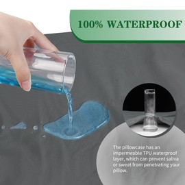 Safe and Sound Zipper Waterproof Pillow Protector, Viscose Standard Size Breathable Soft Pillow Cover Case, Zippered Hotel Quality Pillow Case Encasement (20x26 inch, 2 Pack, Grey)