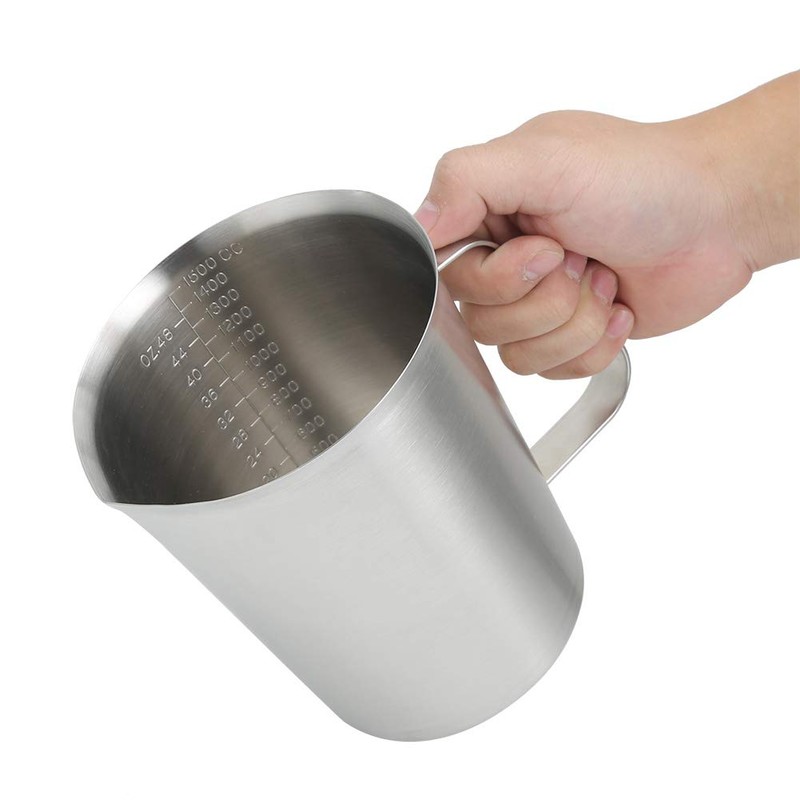 Messbecher aus Edelstahl, 1500 Ml, Zum Backen Und Kochen.