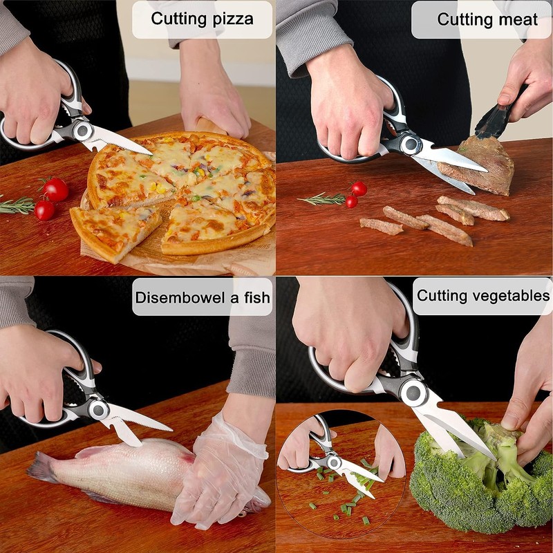 EVERNOOK Kitchen Shears Seafood Scissors Sharp Stainless Steel (Pack Of