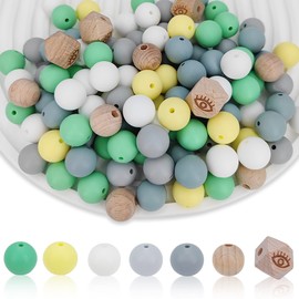 MIIIM 120 PCS Silicone Beads 15mm Kit, Silicone Beads for Keychain Making, Silicone Beads for Pens, Rubber Beads for Lanyards Making (Fresh)