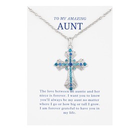 Green Tone Rose Cameo Pendant Necklace with 'To My Amazing Aunt' Message Card & Envelope Family Member Gifts - Faux Suede Cord Topaz