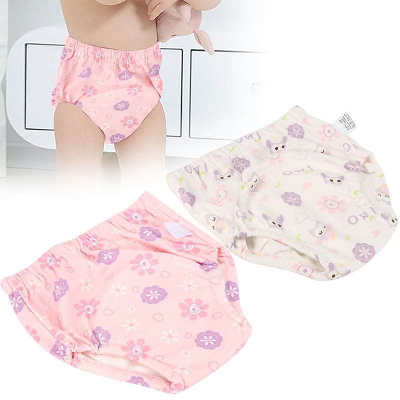 2pcs Baby Pee Potty Training Pants Infant Cotton Training Underwears