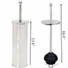 Chrome Toilet Plunger with Holder Bathroom Metal Canister Holder Drip