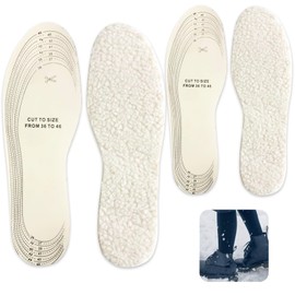 2 Pairs of Wool Insoles, Tailored Sizes, Lambskin Insoles, Warm Lambskin Sole, Warm Shoe Insoles, Thermal Insoles for Men and Women, Soft Heat Insoles Shoe Insoles