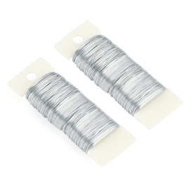 KINGLAKE 2 Roll Galvanised Florist Wire for Christmas Wreaths Making, 22 Gauge Paddle Wire, Flexible Floral Wire Binding Wire for Floral Flower Arrangements, Garland, Crafts, Bouquets