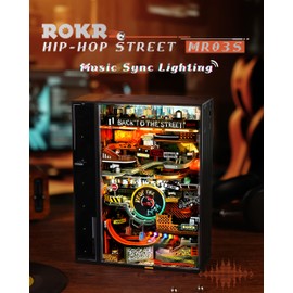 ROKR 3D Puzzle for Adults, Electric Marble Run Model Kits, Parallel World Hip-hop Street, Desk Decoration, Building Sets for Boys Girls Birthday Gifts