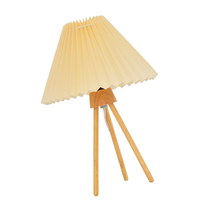 Desk Lamp Retro Style Versatile Pleated Bedside Table Lamp Reading