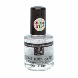 INM Northern Lights Silver Hologram Top Coat, Fast Drying, 1/2 Ounce