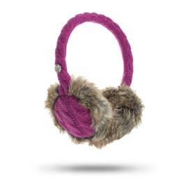 KitSound Cable Knit Audio Earmuff Headphones Compatible With Most Smartphones, Tablets and MP3 players - Pink