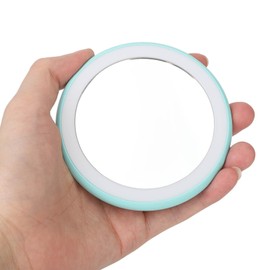 Dpofirs Espejo de Maquillaje Compacto con Luz, Espejo de Bolsillo con Luz LED Portátil para Mujeres para Uso Diario (Green)