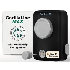 GorillaLine Max - Retractable Clothesline Indoor Outdoor Clothes Line - Heavy Duty Clothes Drying Laundry Line - Wall Mounted Drying Rack - Air Dry Clothing - Max Tighten with GorillaGrip