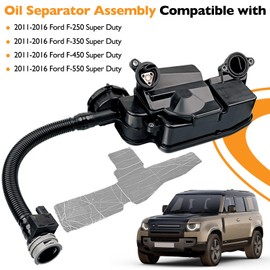 Oil Separator Assembly Compatible with Ford F250 F350 F450 F550 2011-2016 Super Duty 6.7L V8 Diesel Engine PCV CCV Oil Separator Replaces# DC3Z6A785C, BC3Z6A785A