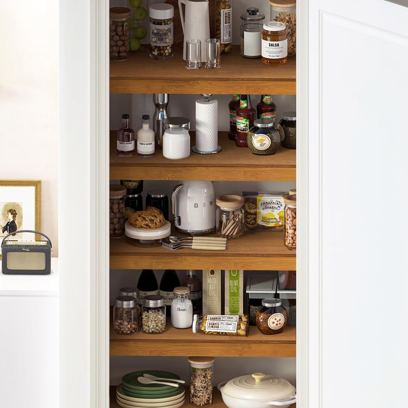 Gashell Wire Shelf Covers, Bamboo Wire Rack Covers for Pantry,