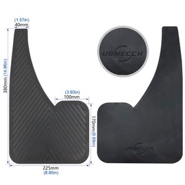 URMECCH Universal Car Mud Flaps Mudflaps Rubber Mudguards Black Splash Guards Fender (4 Pack) with 16 Pieces Fastener Rivet Clips for Rally Car Sedan Hatchback SUV Van Racing WRC