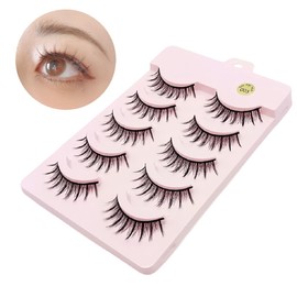 False Eyelashes Natural Hand Made False Eyelashes Decorative Eyelashes Premium Fiber (003) (5 Pairs)