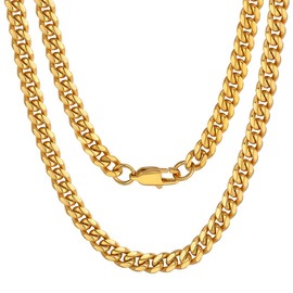 Long Chains for Men & Women 18K Gold Plated Necklace Collar Gift for Boy