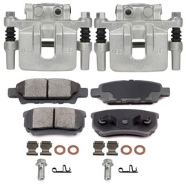 SCITOO Rear Left & Right Brake Kit [4] Brake Pads [2] Brake Disc Calipers w/Bracket Compatible With 2011-2014 for Chrysler for 200,2007-2010 for Chrysler for Sebring,2008-2014 for Dodge for Avenger