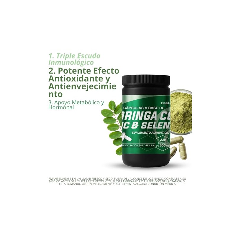 IsaaQuim Moringa Con Zinc Y Selenio En Cápsulas