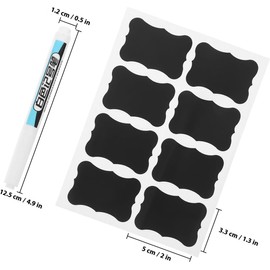 48 Etiquetas Reutilizables Impermeables para Despensa de Cocina, Pegatinas de Pizarra Borrables para Frascos y Botellas, Incluye Bolígrafo de Tinta Acuosa, Organizador Práctico