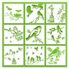 9Pcs Reusable Bird Stencils and Templates for Painting on Wood Wall Door Porch Sign, Home Decor, DIY Art Crafts, 7x7 Inches