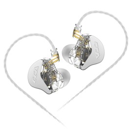 CCA CRA in Ear Earphone, Ultra-thin Diaphragm Dynamic Driver IEM, Clear Sound & Deep Bass, Wired Earbuds with Tangle-Free Removable Cord-White No Mic