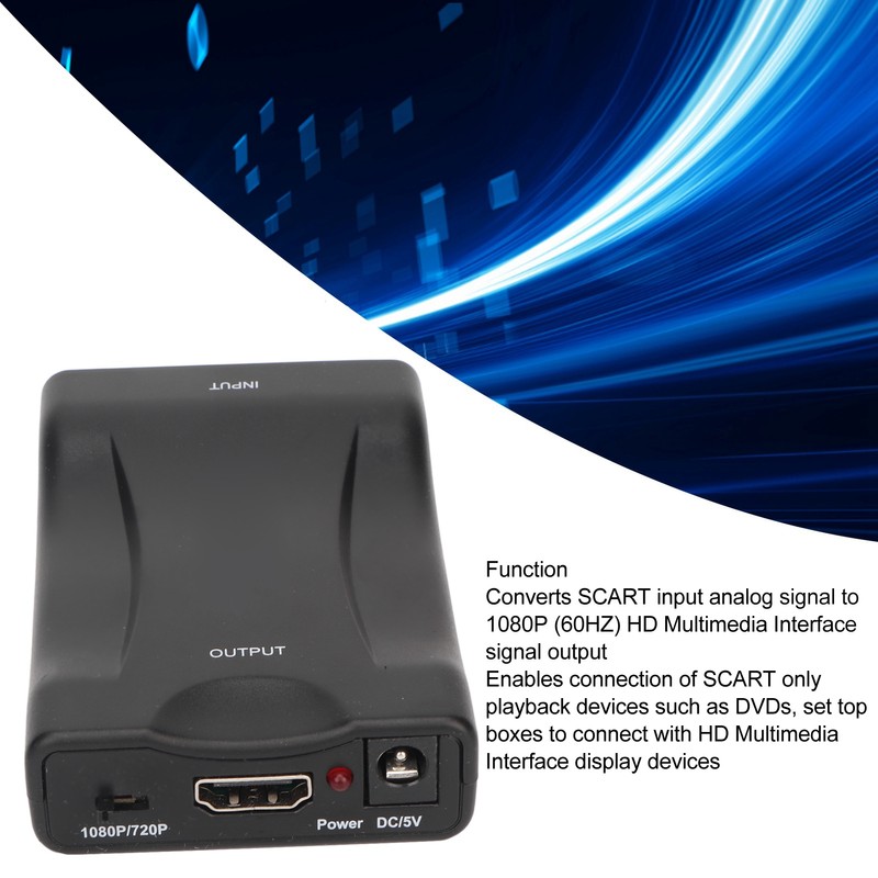 SCART to HD Multimedia Interface Adapter Support 720p 1080P Output