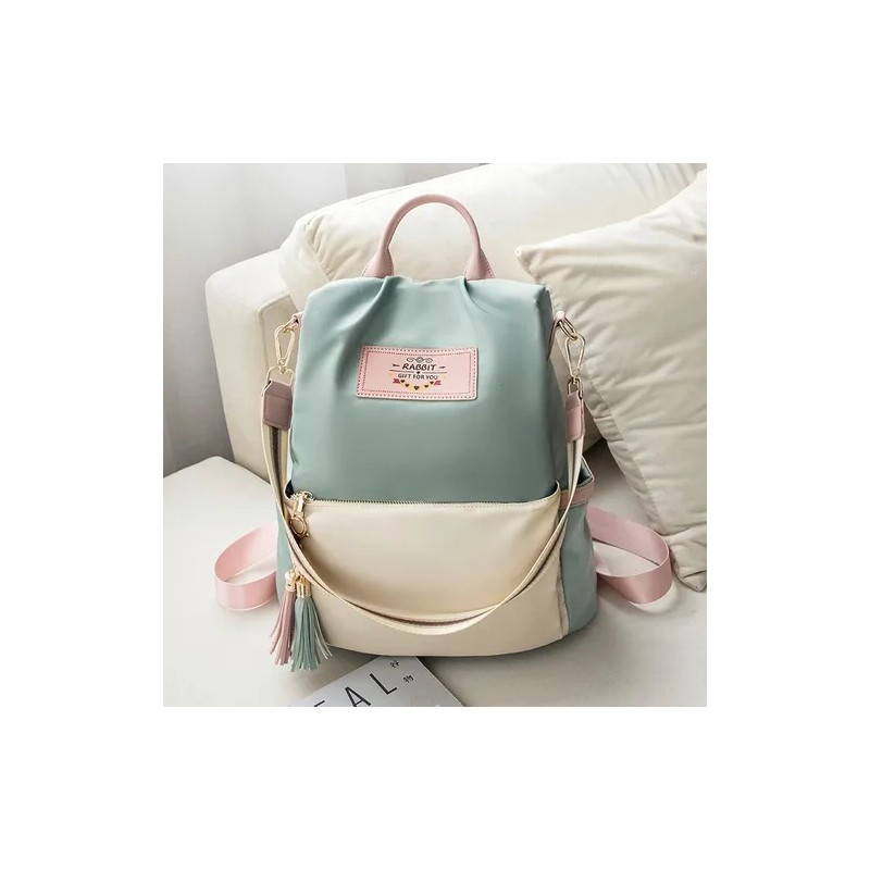 Mochila Antirrobo Impermeable de Moda para Mujer Color Verde Claro