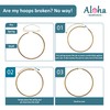 Clip On Spring Hoop Earrings for Non-Pierced Ears (40mm, Gold-Tone)
