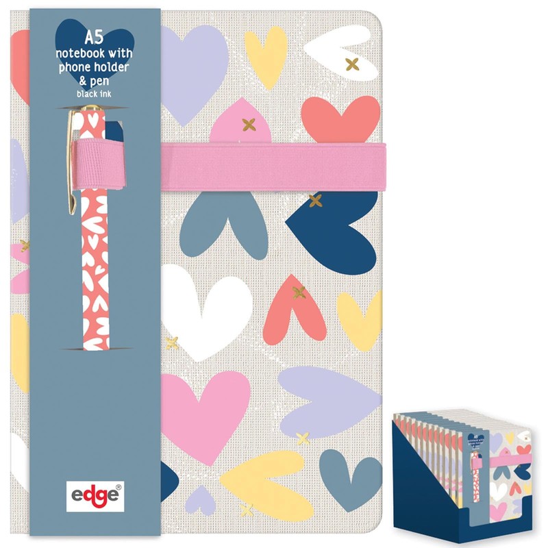 A5 Notebook & Pen Set Grey Hardcover X My Heart