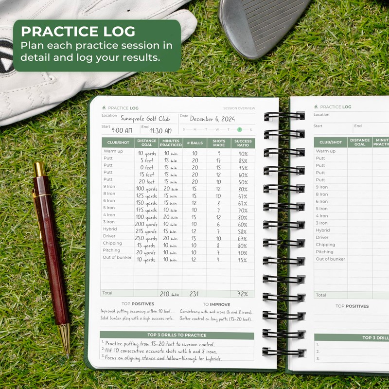 Clever Fox Golf Log Book – Small Training & Scorecard