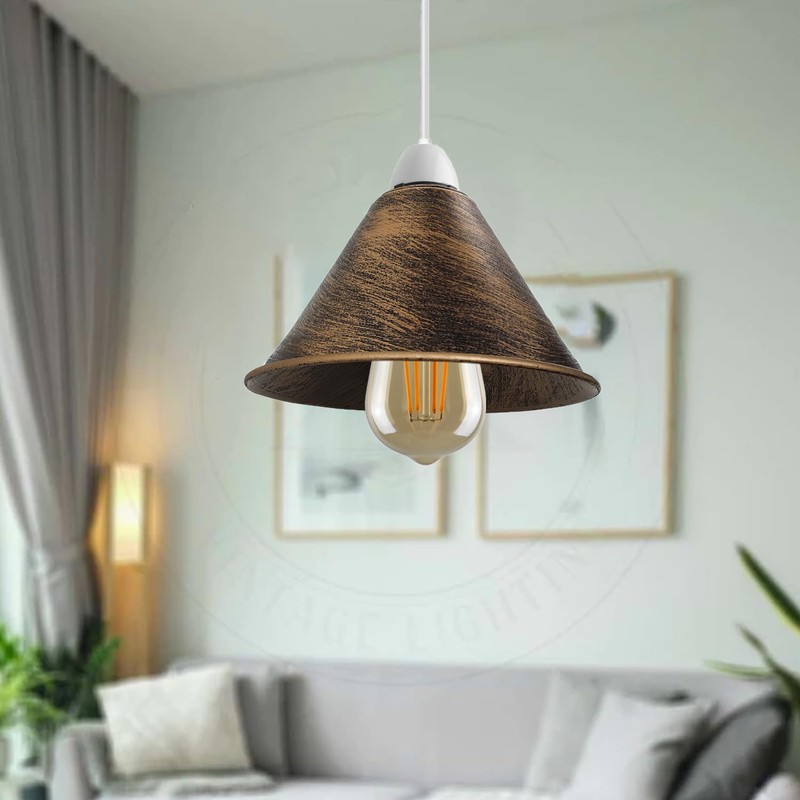 Modern Industrial Metal Ceiling Light Shad Easy Fit Pendant Lamp