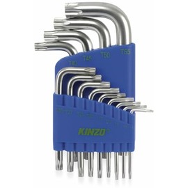 13PC TORX STAR TORQUE KEY & HOLDER SET SHORT SECURITY SPANNERS KEYS T10 ~ T55