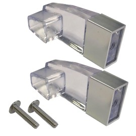 Clear Acrylic Towel Bar Brackets with Polished Chrome Accent Sleeves - Two Brackets with Screws (Towel Bar NOT Included)
