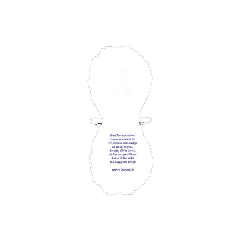 Designer Greetings Die Cut Lamb Holding Matzah Juvenile Passover Card