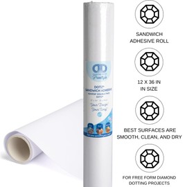 DIAMOND DOTZ Sandwich Adhesive Roll 12x36 - Diamond Painting Canvas, Art Paper, Craft Supplies for Diamond Art Projects and DIY Crafts