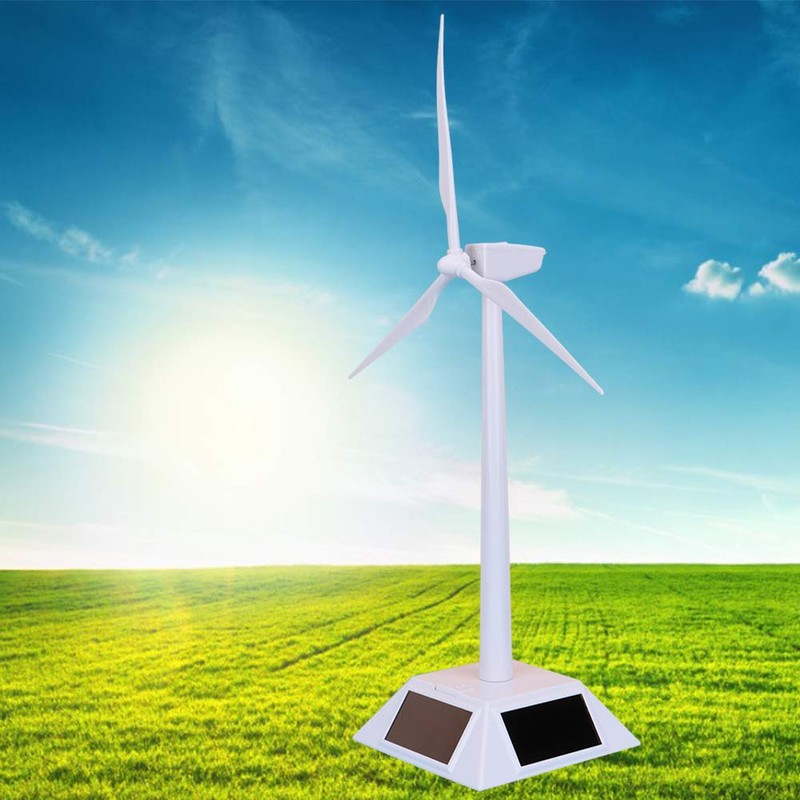 Fyearfly Mini Solar Energy Windmill, Kids Intelligent Plastic Solar Windmill