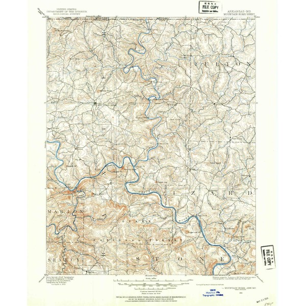YellowMaps Mountain Home AR topo map, 1:125000 Scale, 30 X