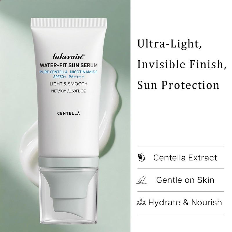 Centella Sunscreen SPF 50, Moisturizing Sunscreen Facial Serum, Daily UV