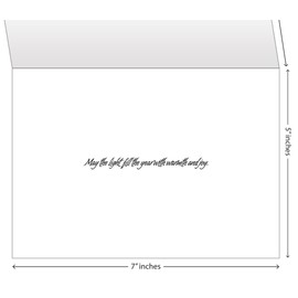 Christmas Cards, Holiday Cards - One Jade Lane - Lighted Tree in the Snow, 5x7, Heavy Stock, Set of 18 Cards & Envelopes, Seasons Greetings Cards.