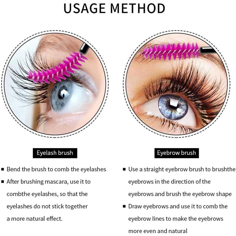 Set de 50 Cepillo Cejas Desechable Cepillos de Pestañas Cepillo