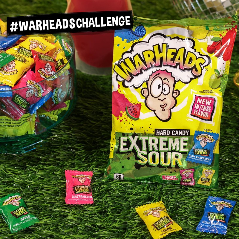 WARHEADS - Extreme Sour Hard Candy - Sour Apple, Black