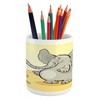 Ambesonne Animal Pencil Pen Holder, Funny Bathing Mouse Trunk in