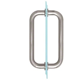 CRL 8" Brushed Stainless (BM Series) Tubular Back-to-Back Pull Handle with Metal Washers