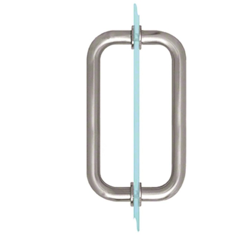 CRL 8" Brushed Stainless (BM Series) Tubular Back-to-Back Pull Handle